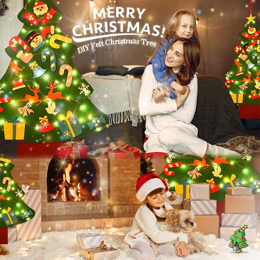 🔔Juletilbud 50% rabat🔔DIY filt-juletræssæt🎄