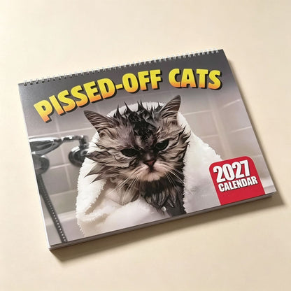 🔥 2026 NYHED: 50% RABAT I BEGRÆNSET TID – Sjove Sure Katte Kalender – 12 Måneder med Latter & Glæde 😾😂✨