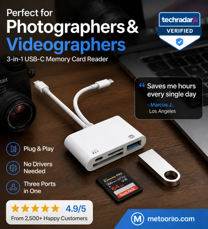 3-i-1 USB-C-hukommelseskortlæser