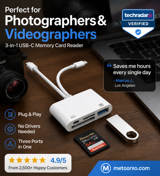 3-i-1 USB-C-hukommelseskortlæser