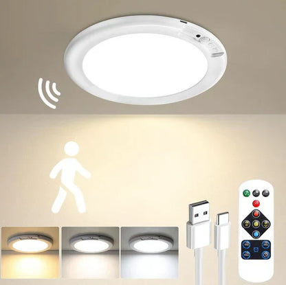 💥Stort udsalg – 50 % rabat💡Genopladeligt loftslys med bevægelsessensor og fjernbetjening – magnetisk, trådløst loftslys, batteridrevet