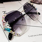 💎Vintage Fashion Rimless Crystal Sunglasses🕶️