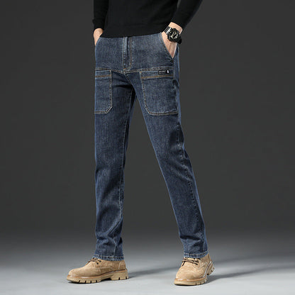 🔥50% OFF👖Slim Fit 6-Pocket Jeans+bælte til mænd