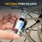 🔥Køb 2, få 1 gratis🎁– Solid Skivelås til Motorcykel & Cykel – Tryk-for-at-låse – Robust Legering – Galvaniseret Overflade 🔒✨🛡️