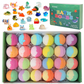 🎉🧼 Fizzy Fun 50 % rabat 🛁🌈 12-delt gaveæske med badebomber til børn – farverige, hudvenlige badebomber med overraskelseslegetøj indeni. Perfekt som festgaver eller til det daglige bad!