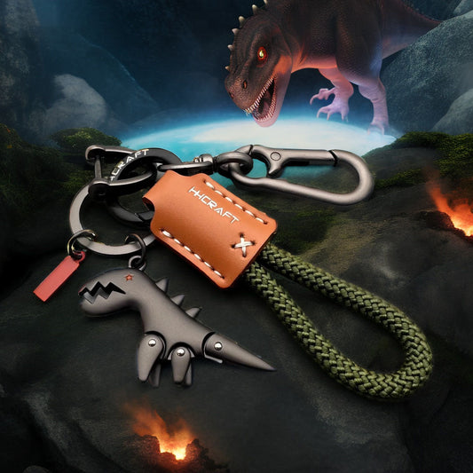 Aluminiumslegeret dinosaur-vedhæng sammen med et håndvævet armbånd – 🔥 40 % rabat på det andet produkt