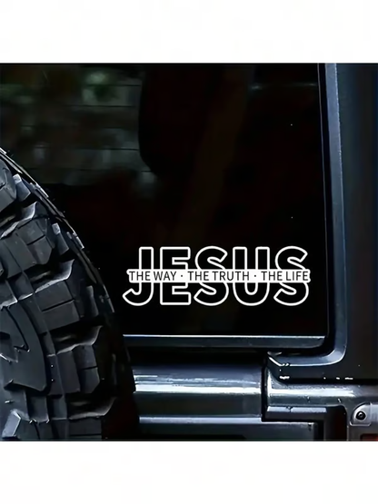 💥Black Friday-UDSALG 50 % RABAT💥Jesus – Vejen, Sandheden og Livet Kristent vinylklistermærke til bilen