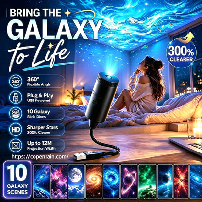 Plug-and-Play HD-projektor med galakse- og havmotiver som natlampe 🥳 Over 50.000 tilfredse brugere