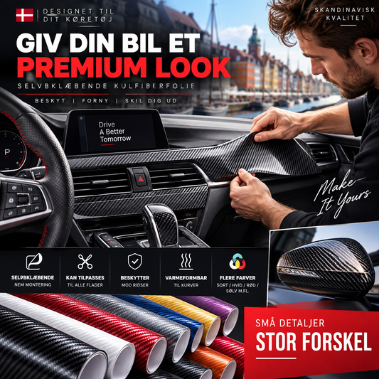 🎁 KØB 1, FÅ 1 GRATIS – Selvklæbende Interiørfolie med Kulfiberlook – Kun 79 kr. pr. stk. – 3D & 6D Tekstur – Formbar – Bredt Farveudvalg – Til Bilinteriør & Overfladebeskyttelse 🛡️🔧