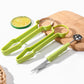 🍉🔪 🎁 KØB 1, FÅ 1 GRATIS  – Multifunktionelt Frugtudstikningssæt – Melonkuglejern – V-formet Gravekniv – Skarpe Kanter – Rustfrit Stål – Ergonomisk Håndtag – Til Kreativ Frugtkunst 🔪🍈✨