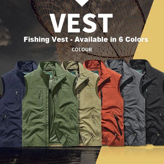 ⏰Begrænset udsalg - 50 % RABAT🔥🧥Oversized ærmeløs vestjakke med lommer til mænd