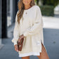 ✨Afslappet Langærmet Pullover Sweatshirt Kjole med Lynlåsslids