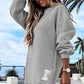 ✨Afslappet Langærmet Pullover Sweatshirt Kjole med Lynlåsslids