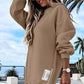 ✨Afslappet Langærmet Pullover Sweatshirt Kjole med Lynlåsslids