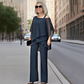 👚 50 % RABAT NU! 💃 2-delt sæt i chiffon med uregelmæssig pasform til kvinder – løstsiddende top og bukser med brede ben (M–3XL) 🌬️