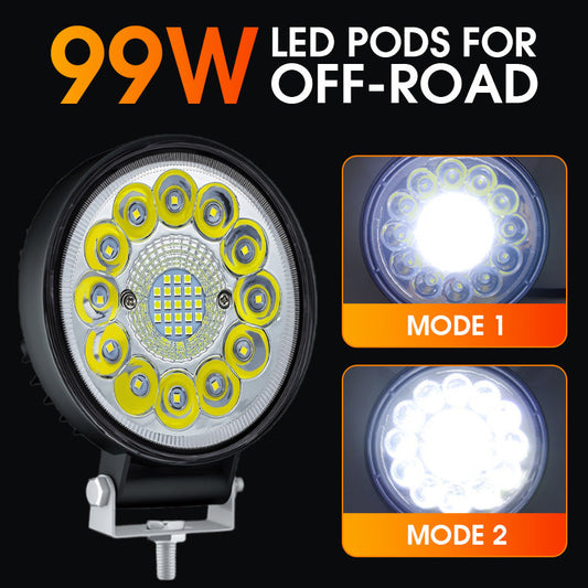 💡4-tommer 99W LED-pod til offroad✨