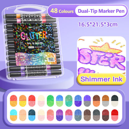 🔥Juletilbud 50 % rabat🎁Glitter-pen med dobbelt spids