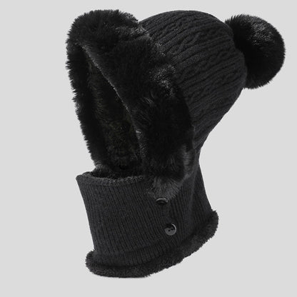 👒Strikket varm og blød hue med maske🔥