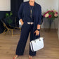✨Elegant 3-delt sæt: lang cardigan, top og bukser