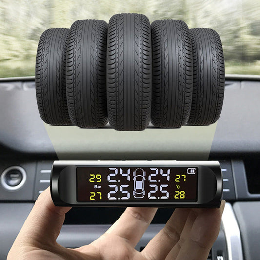 🚗✨Solar realtids-dæktryksmåler med fire hjul