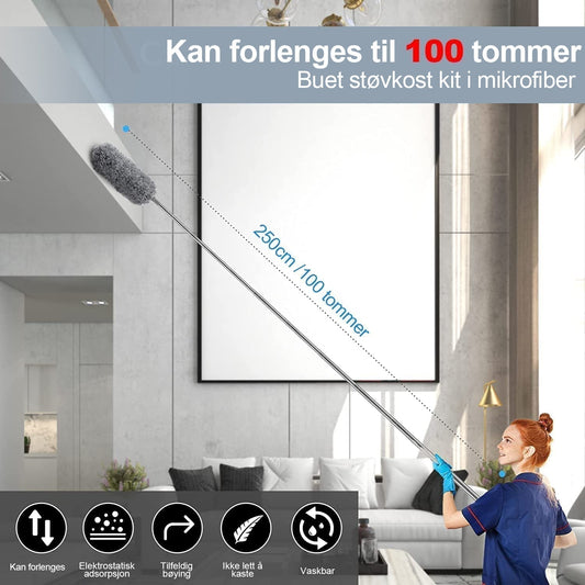 ✨Hot sale✨Udtrækkelig, vaskbar, buet mikrofiberstøvklud