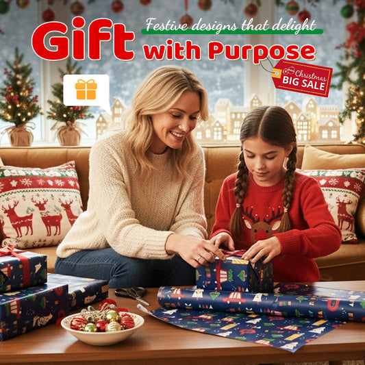 🎄Juleudsalg🎁70*50 cm juleindpakningspapir