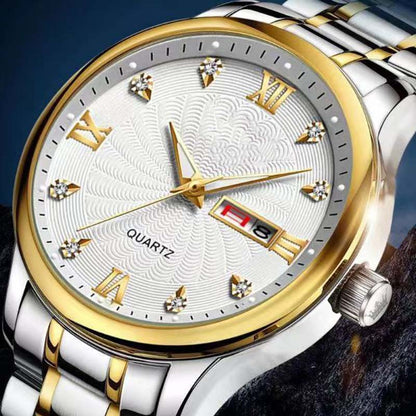 🔥Begrænset tilbud: 50 % RABAT!!!🔥To-farvet vandtæt lysende ur til mænd