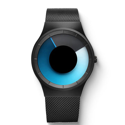 ⏳Begrænset tid med 50% rabat⏰Mænds futuristiske minimalistiske ur med kreativ roterende diskskive⌚.