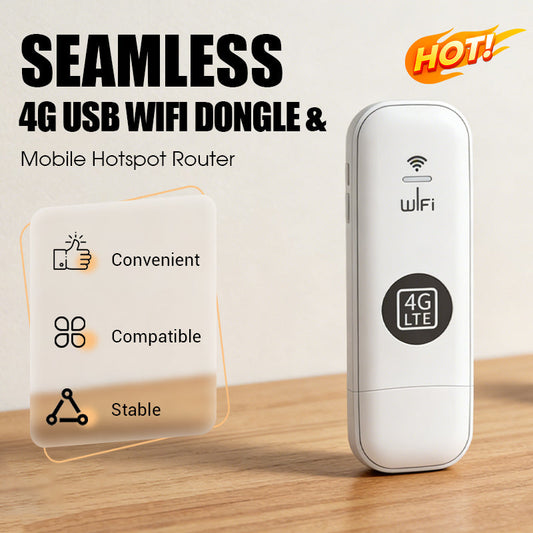 🔥Hot Sale: 50% rabat!!⚡ Tilbud - Bærbar 4G USB WiFi-dongle og mobil hotspot-router