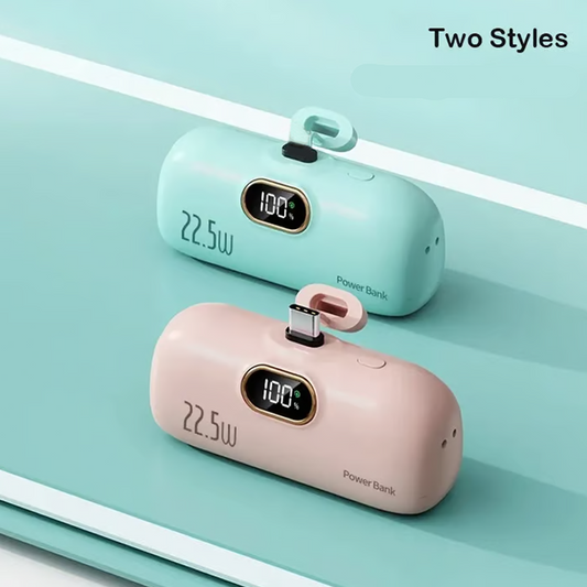 🔥 2026 NYHED: 50% RABAT – 5000mAh Mini Powerbank – 22.5W Hurtigopladning – 3 Udgange – Digitalt Display – Let & Kompakt 🔋⚡📱
