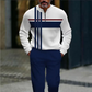💎 50 % RABAT! 💎 Herre-sæt med pullover og bukser med grafisk print – kvartlængde lynlås, åndbart polyester og moderne, koordineret look 👕👖