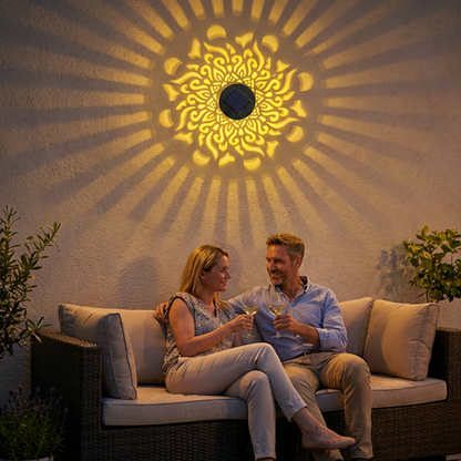 Solcelledrevet Mandala-Projektorlampe til Have og Udendørs Belysning
