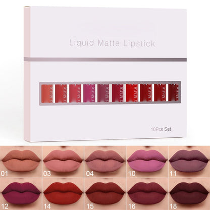 💝10 stk. mat, vandfast og langtidsholdbar lipgloss