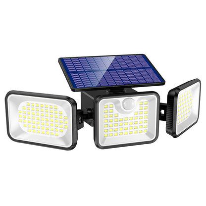 🔆 50 % RABAT NU! 💡 3-hovedet solcelledrevet sikkerhedslampe med bevægelsessensor – justerbare hoveder, ultraklare LED'er og holdbarhed i al slags vejr ✨