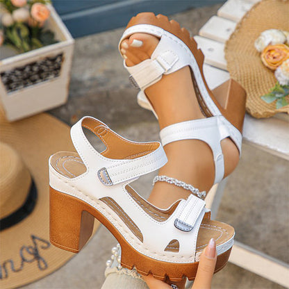 👡 LYNTILBUD: 50 % RABAT! 🏖️ Plateausandaler med én rem til kvinder – justerbar velcrolukning, polstret indersål og skridsikker sål ✨