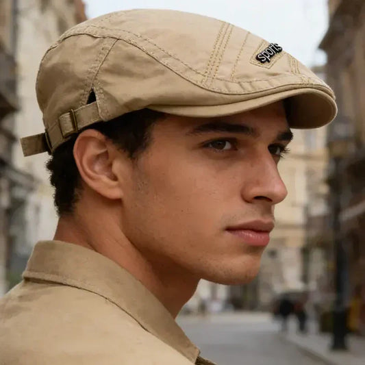 🧢 50 % RABAT NU! ⚡ En klassisk flad kasket til alle årstider – tidløs stil, åndbar og alsidig til hverdagsbrug ☀️❄️