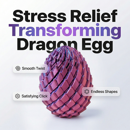 🎁 3D-drageæg 🦖 = det perfekte redskab mod stress: et lille drej, og stressen forsvinder med det samme 🔄✨