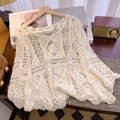 👚 50 % RABAT NU! 🔥 Vintage-inspireret bluse med blonder til kvinder – 2026 Ny model – Elegant, åndbar og perfekt til lag-på-lag-looket 🌸