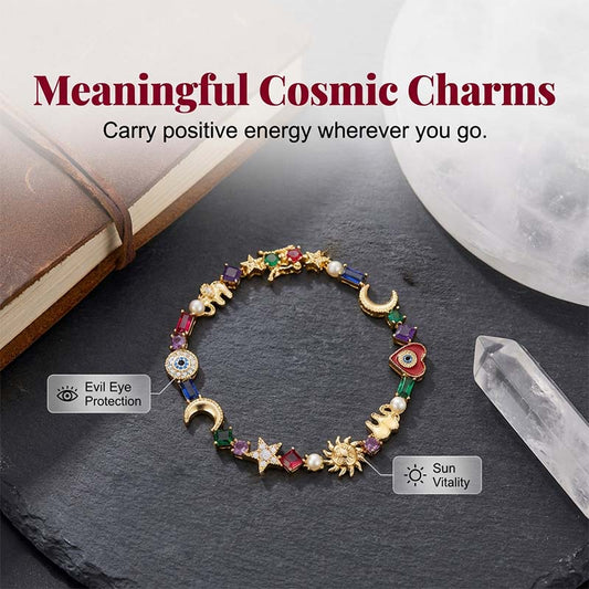 💐🔥Køb 2, få 1 gratis💫Fantastisk armbånd med himmelske charms✨(Gratis opbevaringsæske)