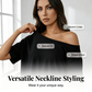 Casual oversized T-shirt med bare skuldre til kvinder