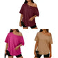 Casual oversized T-shirt med bare skuldre til kvinder