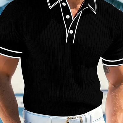 Sommerlig, afslappet polo-shirt med korte ærmer