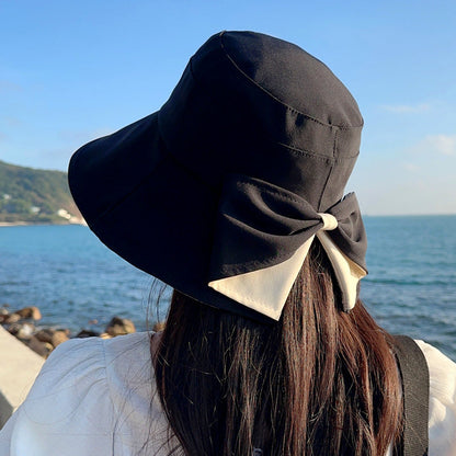 👒Sommerudsalg☀️Solhat med bred skygge og sløjfe til kvinder