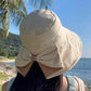 👒Sommerudsalg☀️Solhat med bred skygge og sløjfe til kvinder