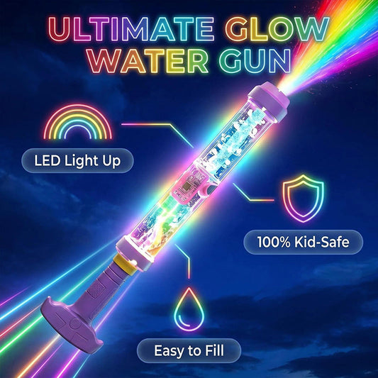 LED-vandpistol med pumpemekanisme, der lyser i mørket