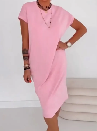 🌺Sommerudsalg 50 % RABAT💐Casual T-shirt-kjole med korte ærmer til kvinder