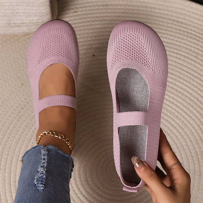 🥳2026 HOT SALE🥳💞Over 50.000 solgt!👟🌬️ 50 % RABAT! Åndbare strikkede flade sko – Bløde som skyer, skridsikker sål. Gå i timevis, og dine fødder forbliver kølige og friske. Din nye favorit! 🌸✨