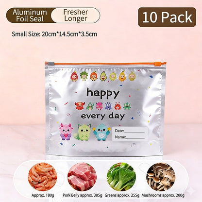 🔥50 % rabat – Hot Sale🧑‍🍳Genanvendelige opbevaringsposer af aluminiumsfolie med lukning (10 stk.)🫑🥕
