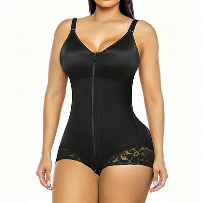 Shapewear-bodysuit med lynlås til kvinder, der former maven
