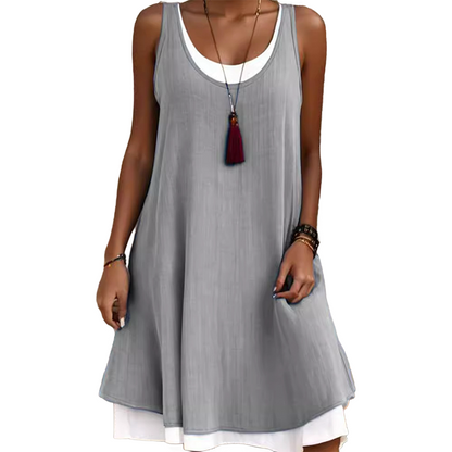 🔥 2026 NYHED: 50% RABAT + GRATIS HALSKÆDE – Todelt effekt-kjole – Åndbart – 4 farver – S-3XL 👗✨